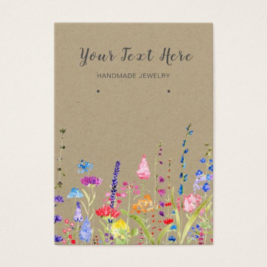 Carte d'affichage de l'oreille ・ Aquarelle Fleurs  (Devant)