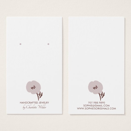 Carte d'affichage de l'oreille aux fleurs peintes (Devant & derrière)