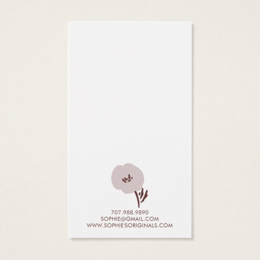 Carte d'affichage de l'oreille aux fleurs peintes (Dos)