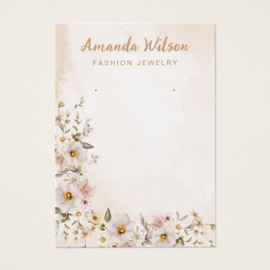 Carte d'affichage de l'oreille d'aquarelle fleurie (Devant)