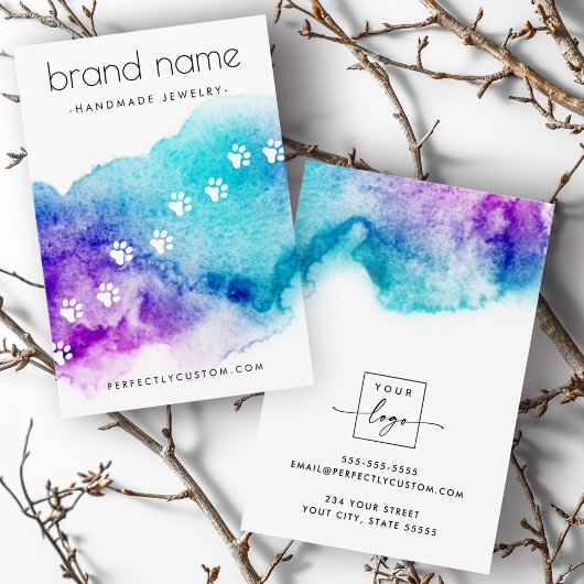 Carte d'affichage de l'oreille d'aquarelle pour an