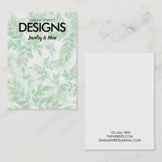 Carte d'affichage de l'oreille de couleur aquarell (Devant / Derrière)