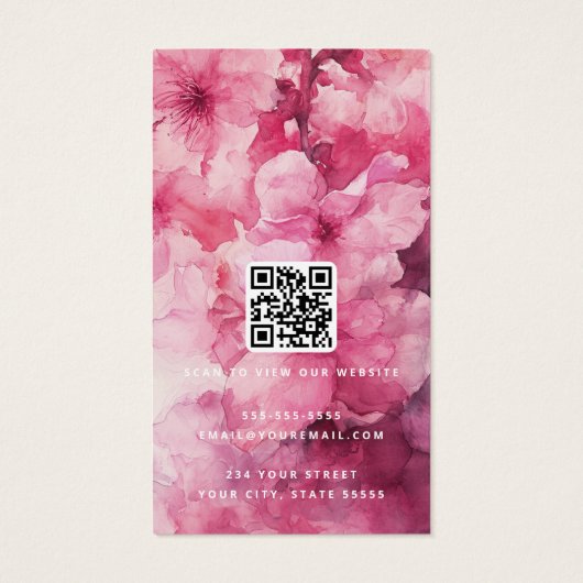 Carte d'affichage de l'oreille de fleur d'aquarell (Dos)