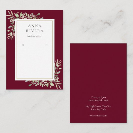 Carte d'affichage de l'oreille de la Bourgogne Gol (Devant / Derrière)