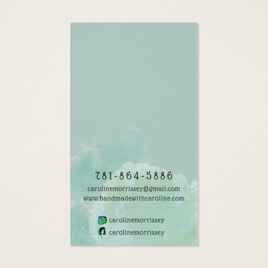 Carte d'affichage de l'oreille de l'aquarelle (Dos)