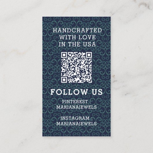 Carte d'affichage de l'oreille de modèle Turquoise (Dos)