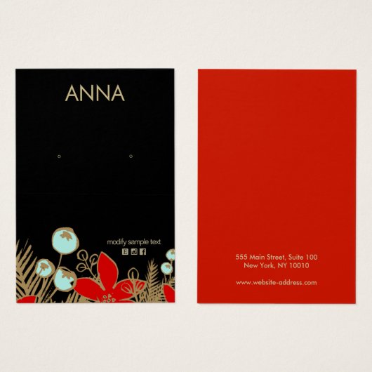 Carte d'affichage de l'oreille de Noël (Devant & derrière)