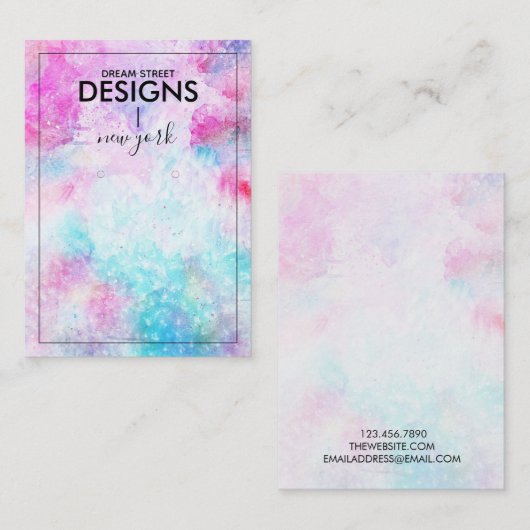 Carte d'affichage de l'oreille de peinture aquarel (Devant / Derrière)