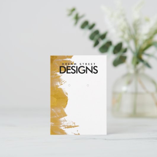 Carte d'affichage de l'oreille de peinture or (Debout devant)