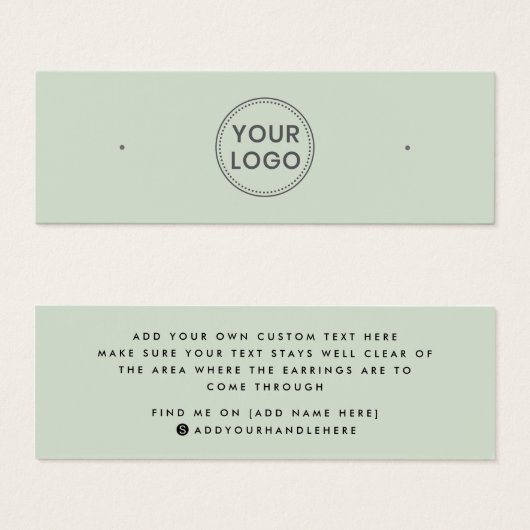 Carte d'affichage de l'oreille du logo vert clair (Devant & derrière)