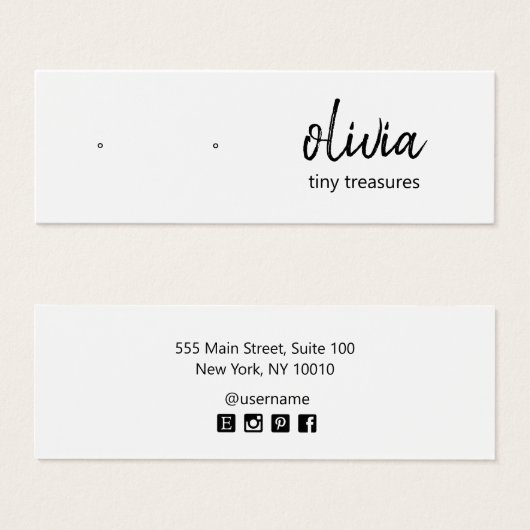 Carte d'affichage de l'oreille du script de signat (Devant & derrière)