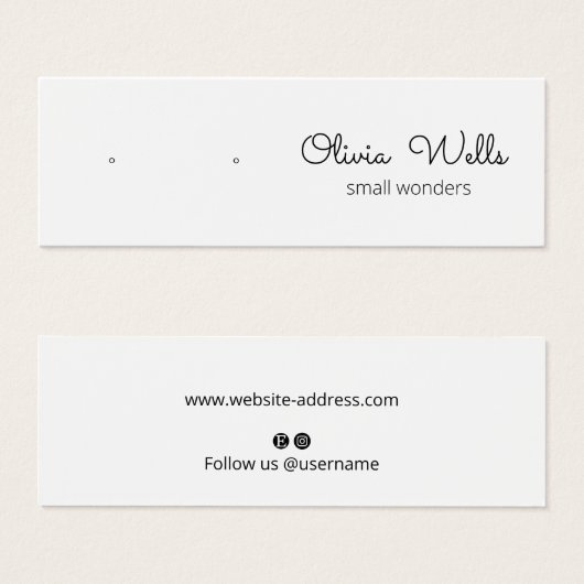 Carte d'affichage de l'oreille du script de signat (Devant & derrière)