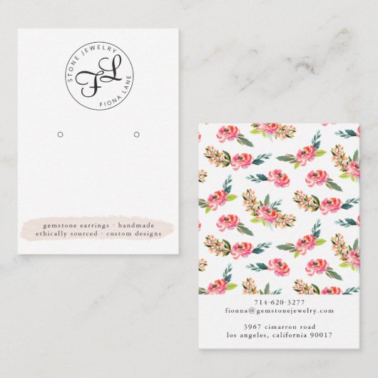 Carte d'affichage de l'oreille en aquarelle (Devant / Derrière)