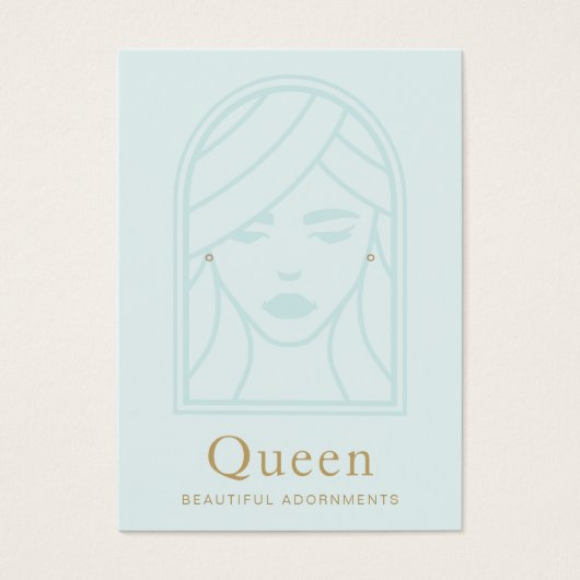 Carte d'affichage de l'oreille en bleu visage fémi (Devant)
