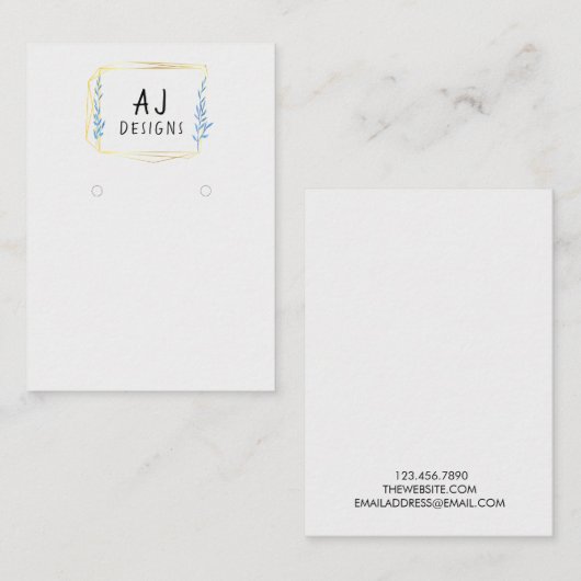 Carte d'affichage de l'oreille en or géométrique f (Devant / Derrière)