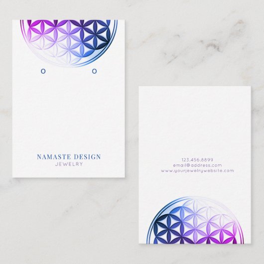 Carte d'affichage de l'oreille ・ Fleur de la vie/M (Devant / Derrière)