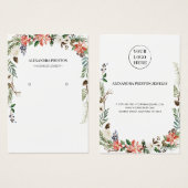Carte d'affichage de l'oreille florale de Noël (Devant & derrière)