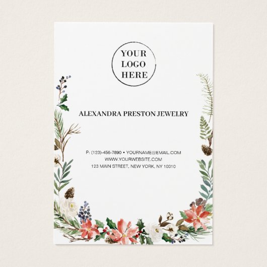 Carte d'affichage de l'oreille florale de Noël (Dos)