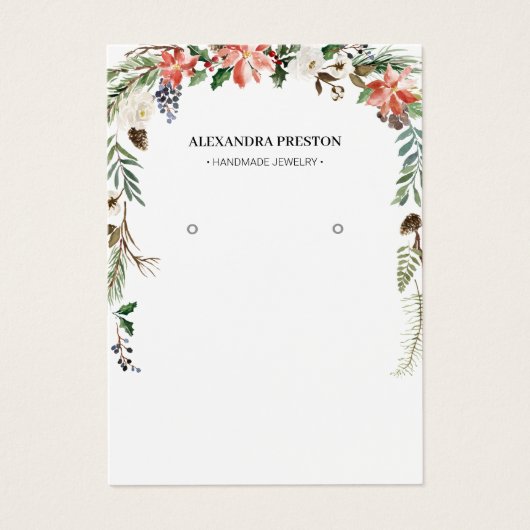 Carte d'affichage de l'oreille florale de Noël (Devant)