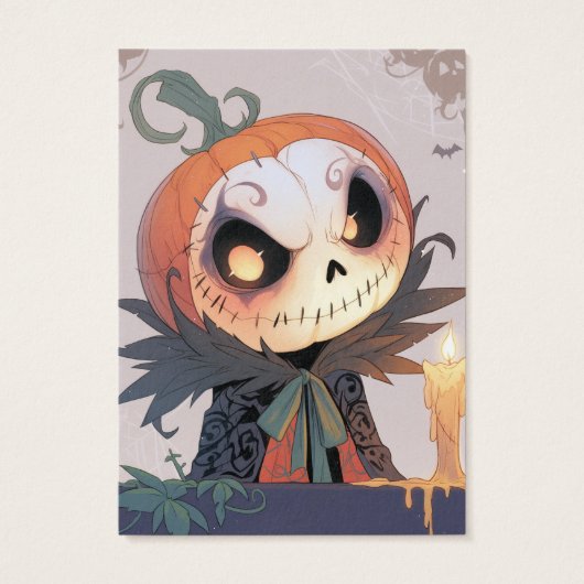 Carte d'affichage de l'oreille Jack-O-Lantern crân (Dos)