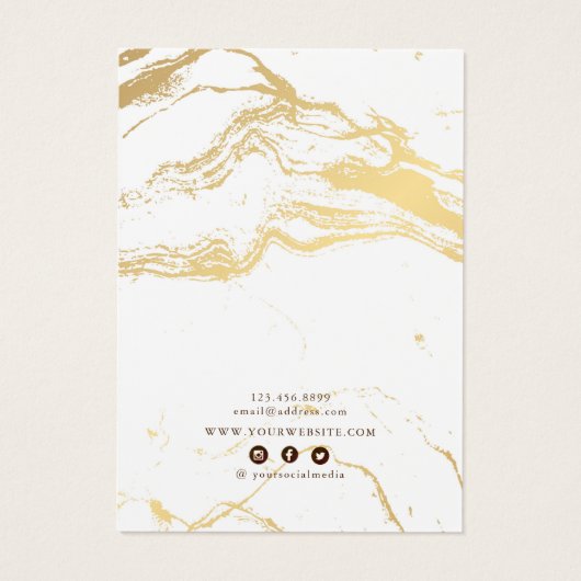 Carte d'affichage de l'oreille ・ Marbre blanc or b (Dos)