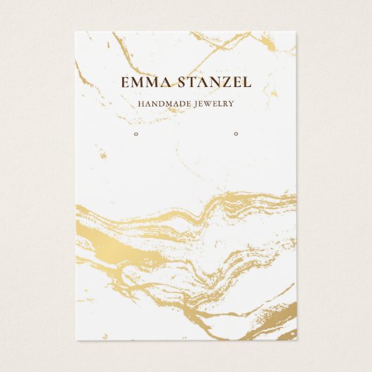 Carte d'affichage de l'oreille ・ Marbre blanc or b (Devant)