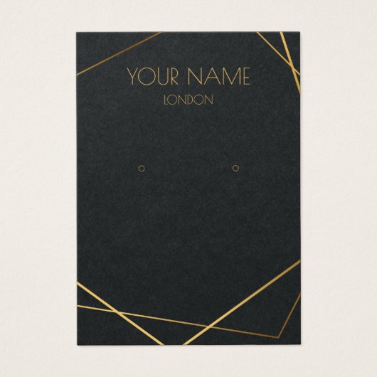 Carte d'affichage de l'oreille noire géométrique o (Devant)