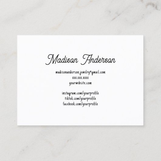 Carte d'affichage de l'oreille pour bijoux de visa (Dos)