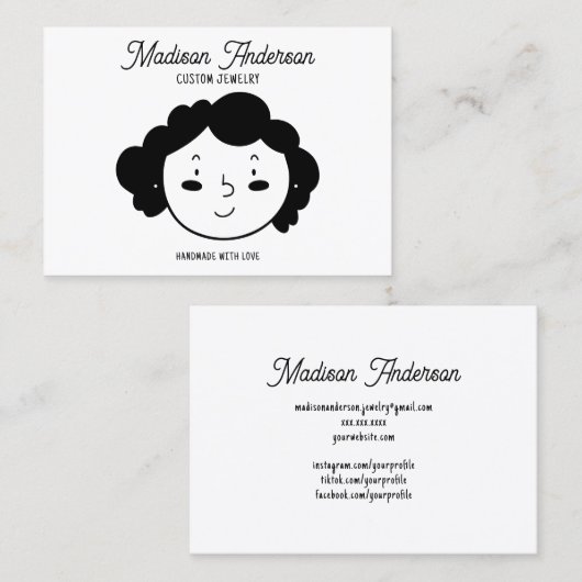 Carte d'affichage de l'oreille pour bijoux de visa (Devant / Derrière)