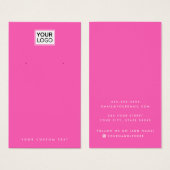 Carte d'affichage de l'oreille rose chaud ou de to (Devant & derrière)