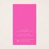 Carte d'affichage de l'oreille rose chaud ou de to (Dos)