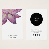 Carte d'affichage de Lotus rose violet (Devant & derrière)