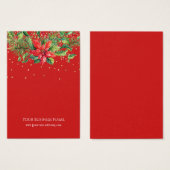 Carte d'affichage de Noël Poinsettias (Devant & derrière)