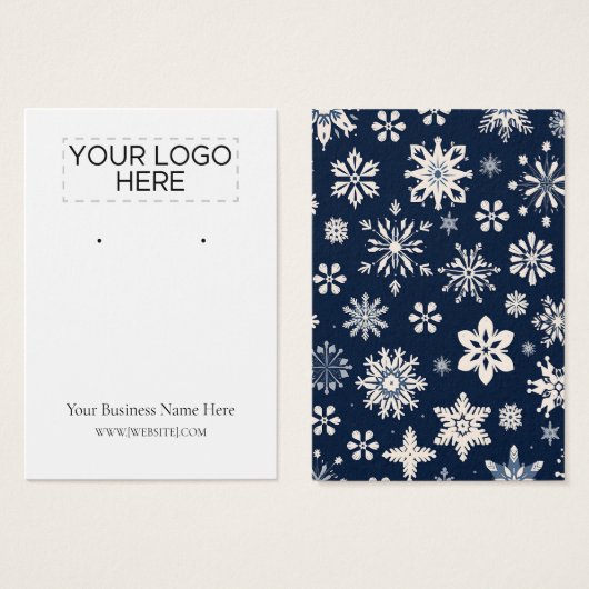 Carte d'affichage de Noël Snowflakes (Devant & derrière)