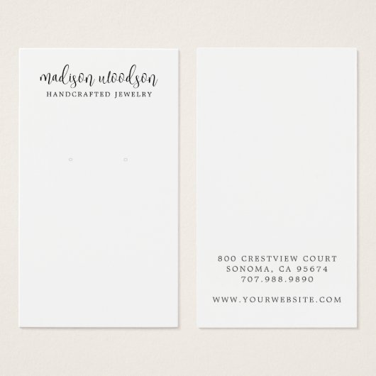 Carte d'affichage de signature de script simple (Devant & derrière)