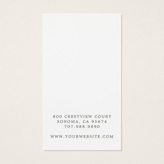Carte d'affichage de signature de script simple (Dos)