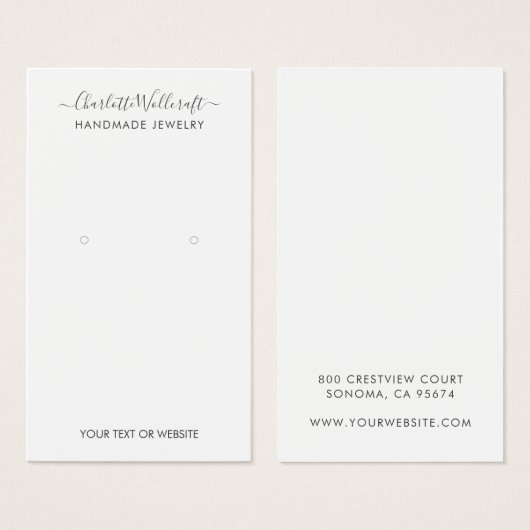 Carte d'affichage de signature de script simple (Devant & derrière)