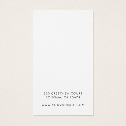 Carte d'affichage de signature de script simple (Dos)