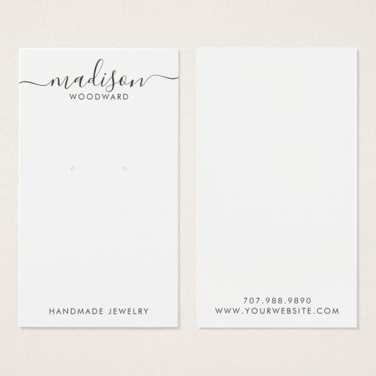 Carte d'affichage de signature de script simple (Devant & derrière)