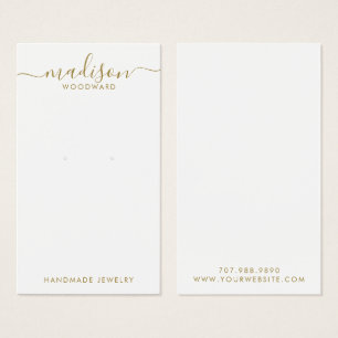 Carte d'affichage de signature or de script simple