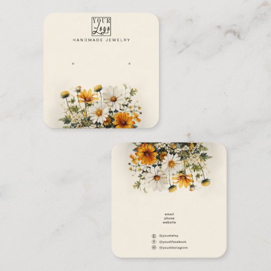 Carte d'affichage de votre logo Daisy (Devant / Derrière)