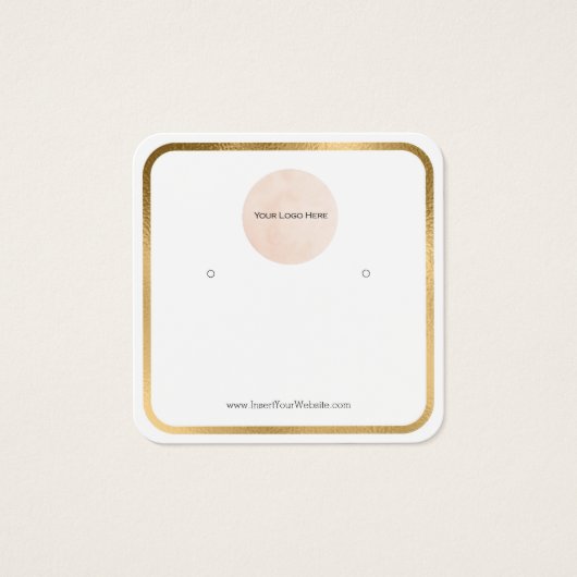 Carte d'affichage de votre logo Gold Border Roundé (Devant)