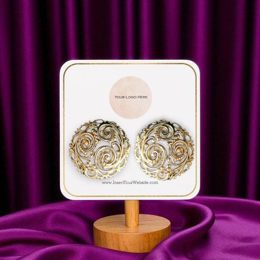 Carte d'affichage de votre logo mince bordure or