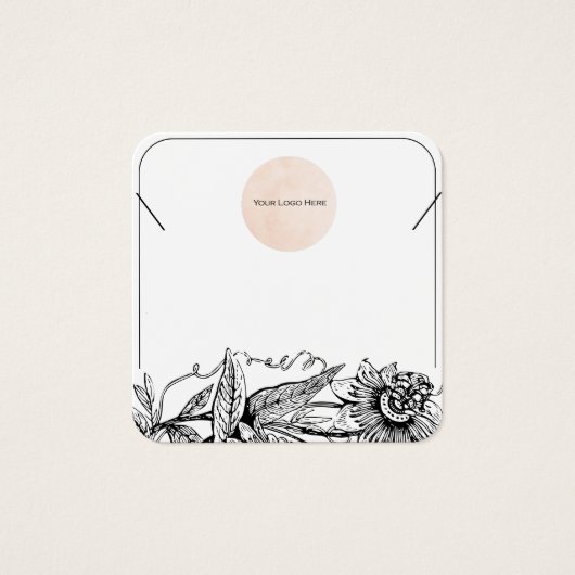 Carte d'affichage de votre logo noir et blanc (Devant)