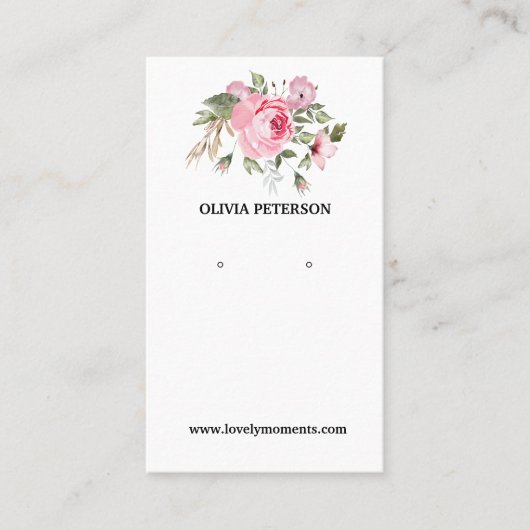 Carte d'affichage des bijoux Fleurs romantiques (Devant)