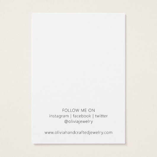 Carte d'affichage des boucles d'oreilles de script (Dos)