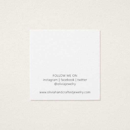 Carte d'affichage des boucles d'oreilles de script (Dos)