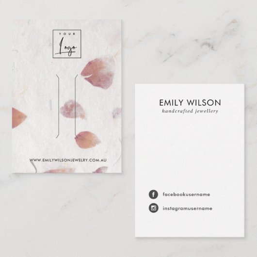 CARTE D'AFFICHAGE DES CHEVEUX EN PAPIER PETAL PETA (Devant / Derrière)