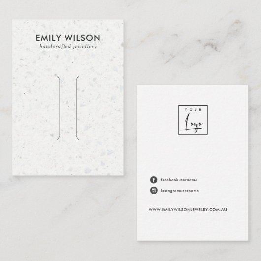 CARTE D'AFFICHAGE DES CHEVEUX EN TERRAZZO GRAY BLA (Devant / Derrière)