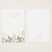 Carte d'affichage des couronnes de fleurs rose et  (Devant & derrière)